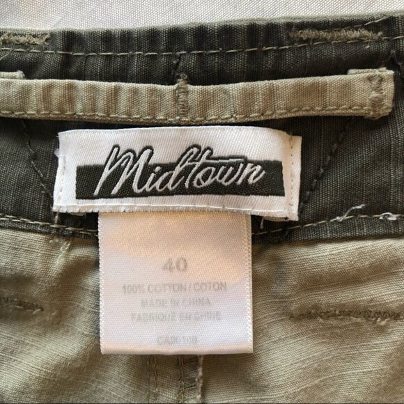 Vintage Midtown Mens 40 Heavy Duty Cargo  Shorts in Khaki Gray - Picture 4 of 13